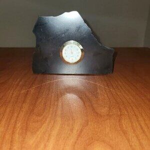 Shungite Stone Desktop Clock Handmade  Home Decor Clock Mother's Day Gift